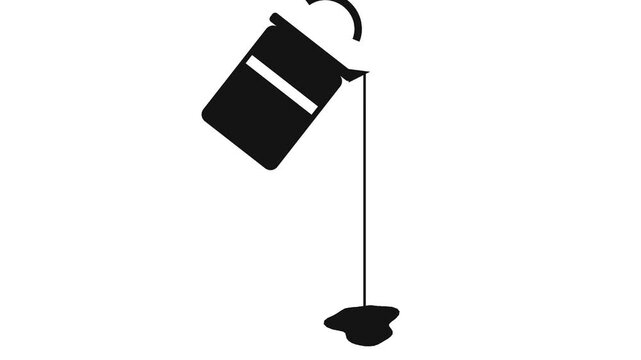 Paint Can Pour - Minimalist Flat Icon Animation