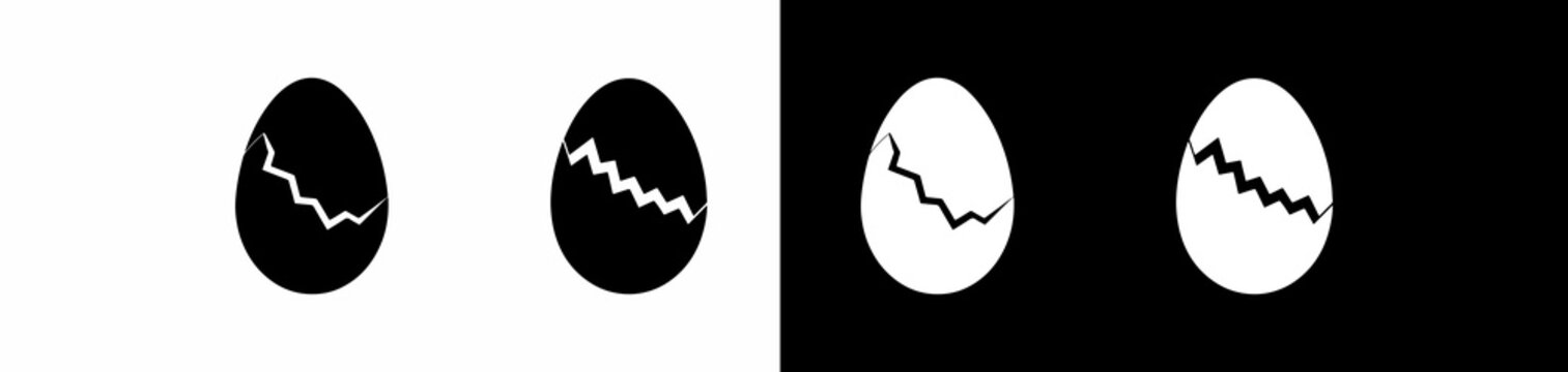 Broken Egg Shells Graphic Design Showing Cracked Eggs With White Interior And Dark Background