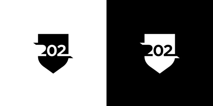Modern shield logo featuring the number 202