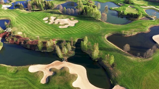 Relaxing outdoor sports setting with green fairways