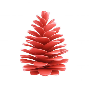 Pine cone 3d with transparent background for winter christmas holiday autumn seasonal designs