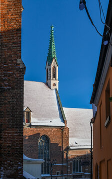 St. John Church Gothic Landmark in Old Town Riga, Latvia