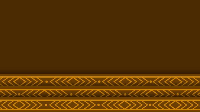 Native American Day Background with Traditional Tribal Geometric Pattern Border.