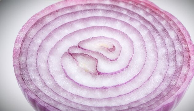 Extreme macro of a single red onion cross-section.