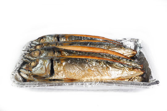 Saba grilled on white background