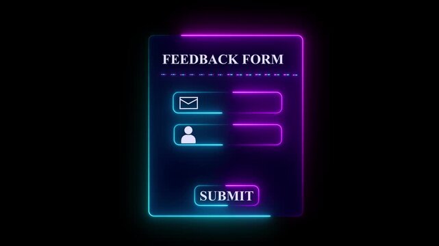Digital feedback form interface concept on the transparent background. Perfect for customer feedback, digital onboarding, user experience in web applications. Motion graphics of feedback concept ant 4