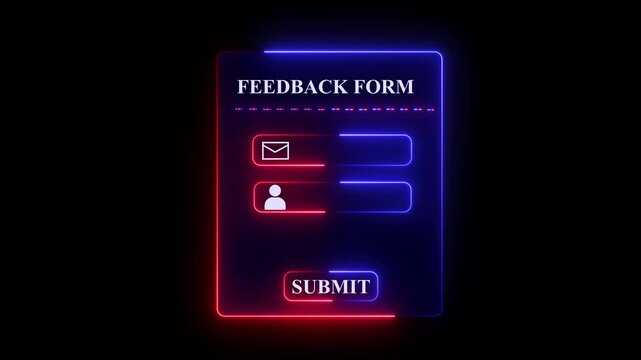 Digital feedback form interface concept on the transparent background. Perfect for customer feedback, digital onboarding, user experience in web applications. Motion graphics of feedback concept ant 4