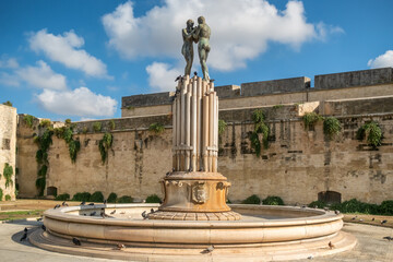 Fototapeta premium The Fountain of Harmony sculpture monument in Lecce, Italy