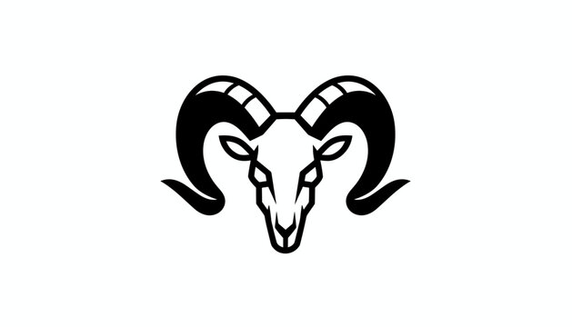 Powerful black and white logo featuring the head of a ram with large curled horns in a stylized vector design.