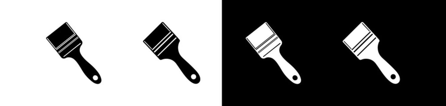 paintbrushes graphic illustration with contrasting color schemes for design and branding projects