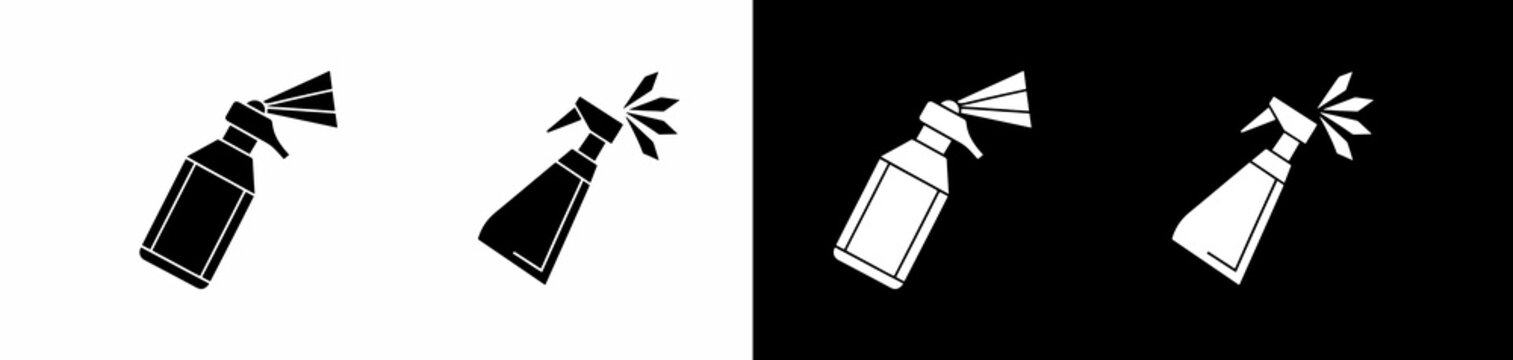 Spray Bottle Icons Showing Liquid Dispersion on Transparent Background for Design Projects