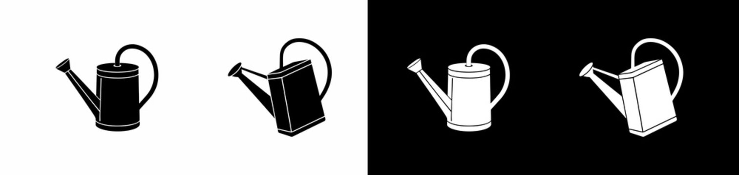 watering, can, icon, vector, illustration, garden, tool, plant, water, transparent, background, black, white, 