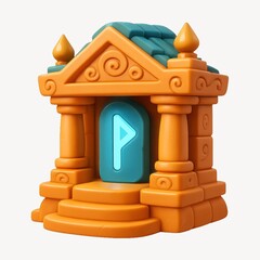 Fototapeta premium Whimsical cartoon temple illustration