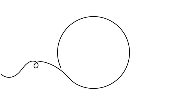 Animated of doubt question mark inside a circle icon sign continuous one line drawing moving on white background animation