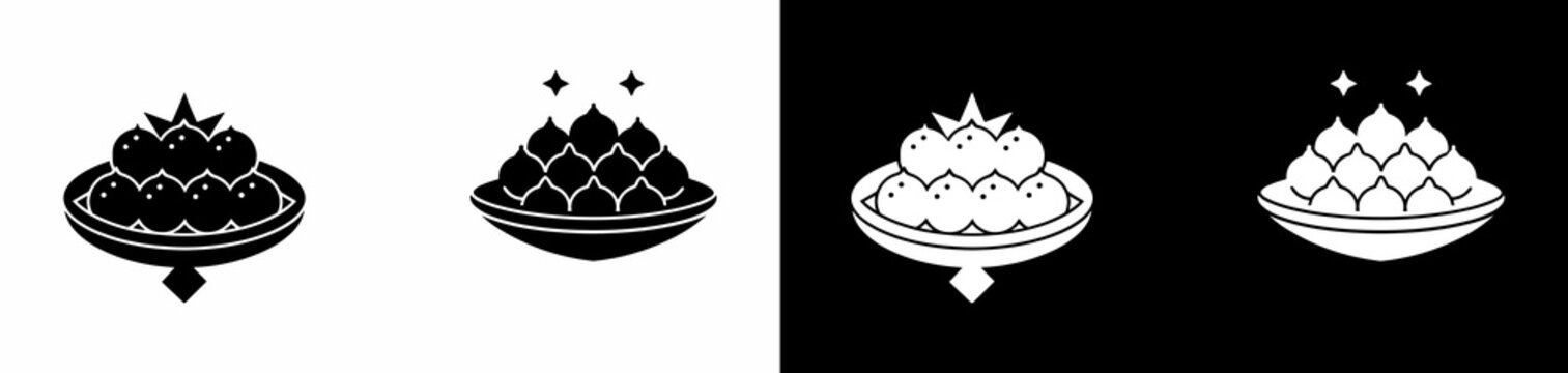 Delicious baklava pastry dessert illustrations with decorative star accents on transparent background for food packaging and menu design