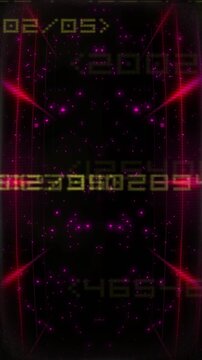 Futuristic Digital Video Interface Featuring Abstract Neon Laser Grid Motion Graphics