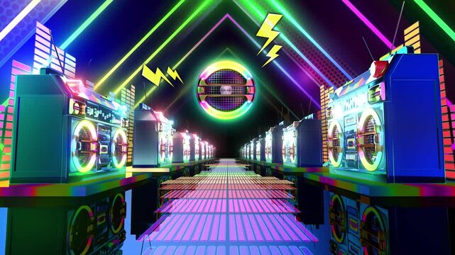 Retro Portable Stereo Corridor 