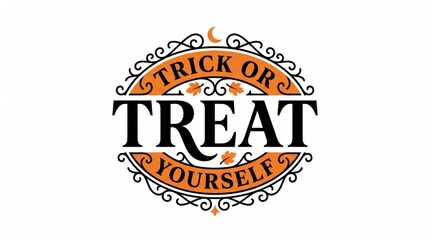Trick or treat yourself vintage style typography badge for halloween party and celebration design © Ebrahim