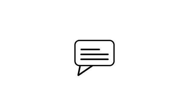 message animated outline icon 4 k video...