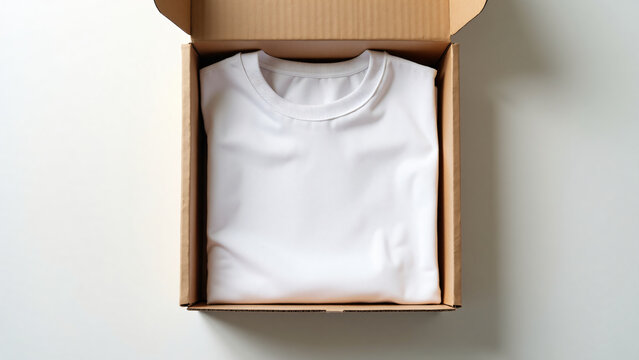 Folded T-Shirt in Open Box for Branding and Marketing
