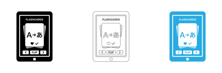 Fototapeta premium Mobile app interface showing math equation a plus b on three different tablet designs isolated on transparent background, Vector