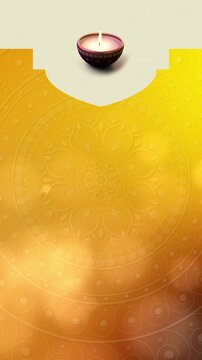 Vertical Diwali festival background with ornate Indian mandala, golden decorative elements, vibrant purple and gold luxury backdrop, festive celebration design with copy space for invitations