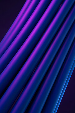 Bundled satin 3D tubes shifting from purple to deep blue