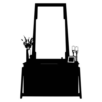 Dressing table silhouette vector illustration isolated on white