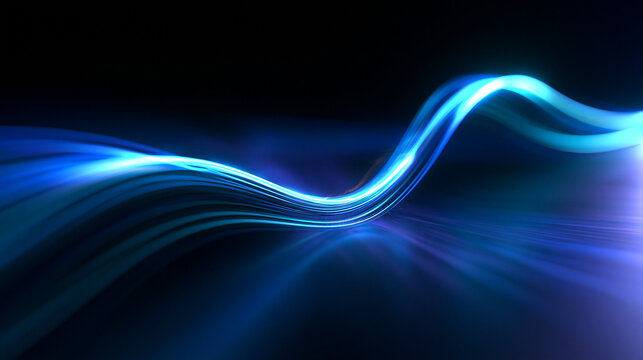 Abstract Blue Light Wave Flowing in Technology Concept