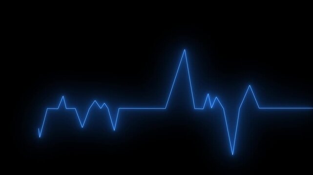 Neon ECG Cardiogram Pulse Wave Graph for Medical and Tech Concept animation..