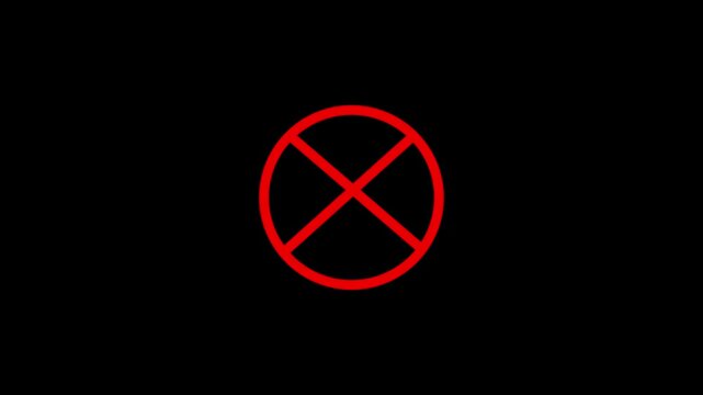 Cross mark, X mark, simple check box, tick, Red X letter animation