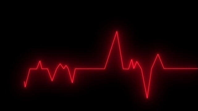 Neon ECG Cardiogram Pulse Wave Graph for Medical and Tech Concept animation..