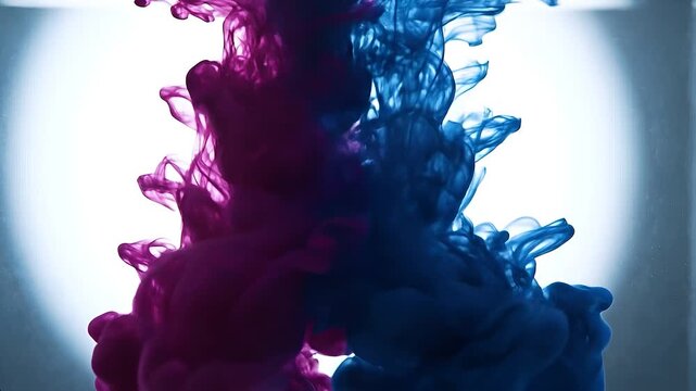 Colored Liquid Marbling Swirling in Water