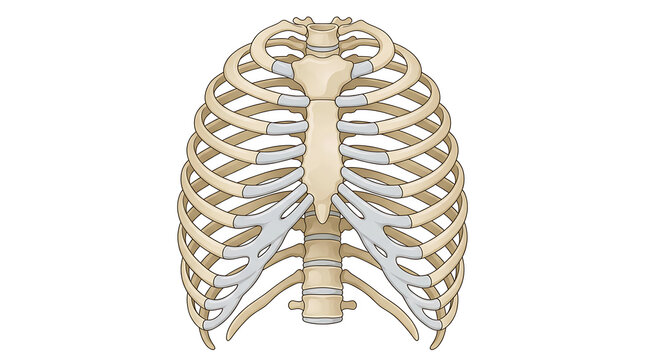 Isolated human rib cage anatomical anatomy skeleton
