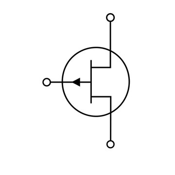 P-Channel JFET Junction Field Effect Transistor Circuit Symbol