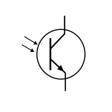 NPN Phototransistor Light Sensor Electronic Circuit Symbol
