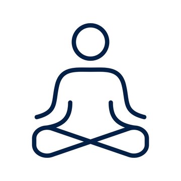 Animated Line Icon of Person Meditating in Lotus Pose