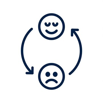 Animated Mood Swing and Emotional Cycle Line Icon