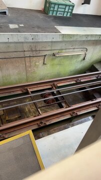 Funicular railway mechanical undercarriage in Hakone Japan