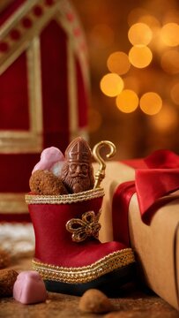 Traditional Dutch Sinterklaas celebration setup 