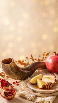 Traditional symbols for Rosh Hashanah, the Jewish New Year