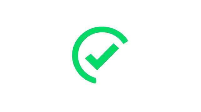 Successfully completed icon animation, luma matte with transparent white background, checking off a to-do list, check all the boxes of a checklist.