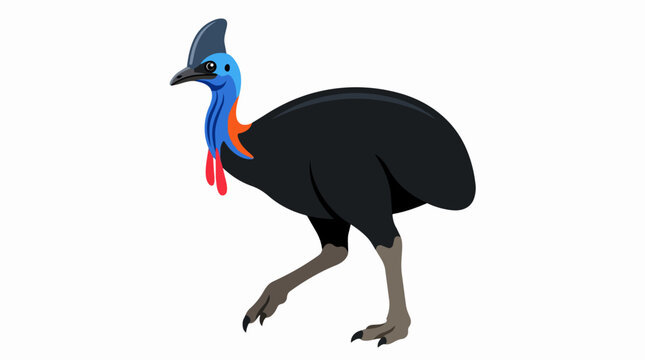Majestic Southern Cassowary Flightless Bird with Vibrant Blue Neck Red Wattles and Unique Bony Casque