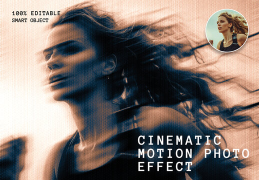 Cinematic Motion Photo Effect with Retro Grain Texture