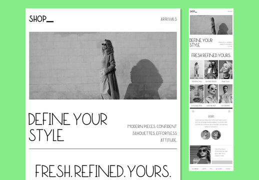 Fashion Editorial Web Template with Stylish Models
