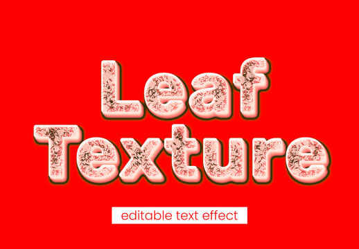 Pressed Leaf Texture Editable Text Effect