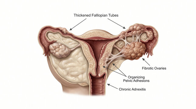 Chronic Adnexitis and Pelvic Inflammatory Disease: Fibrotic Ovaries and Adhesions