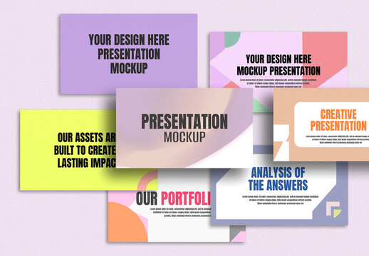 Professional Multiple Presentation Slide Display Mockup