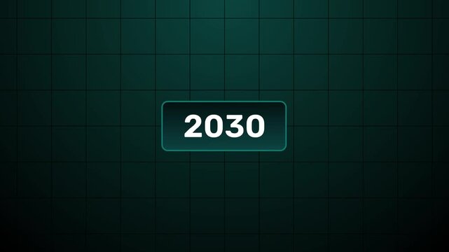 Analog counter counting up from 2010 to 2030 background. Time-lapse speed. Happy new year eve number counter. Motion graphics of year change concept