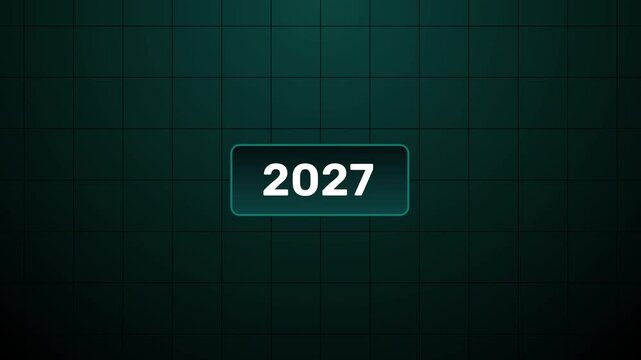 Analog counter counting up from 2010 to 2027 background. Time-lapse speed. Happy new year eve number counter. Motion graphics of year change concept